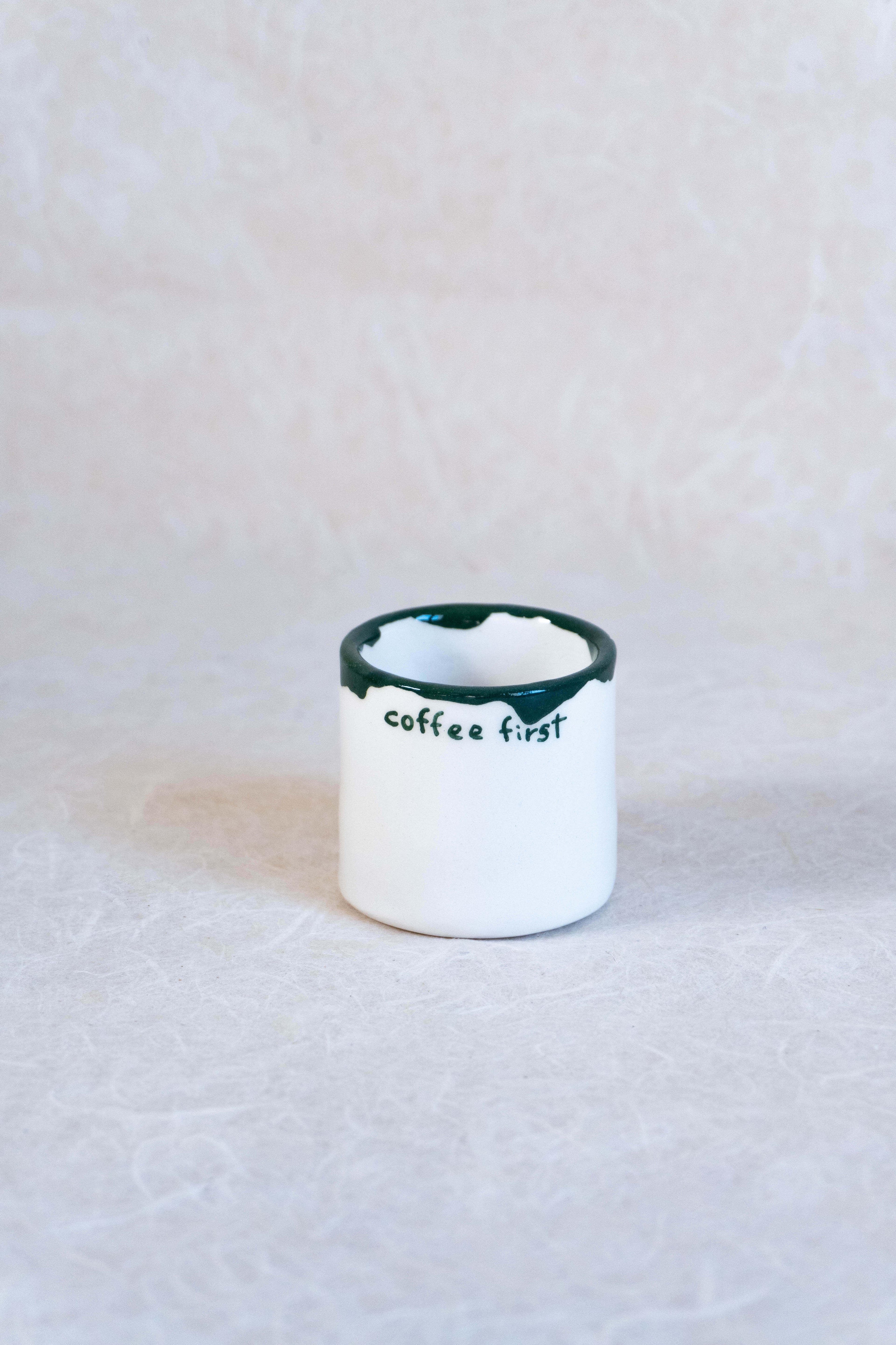 Bicchierino "coffee first" verde erba