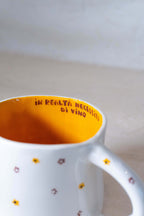 Tazza da latte FIORELLINI "in realtà necessito di vino"