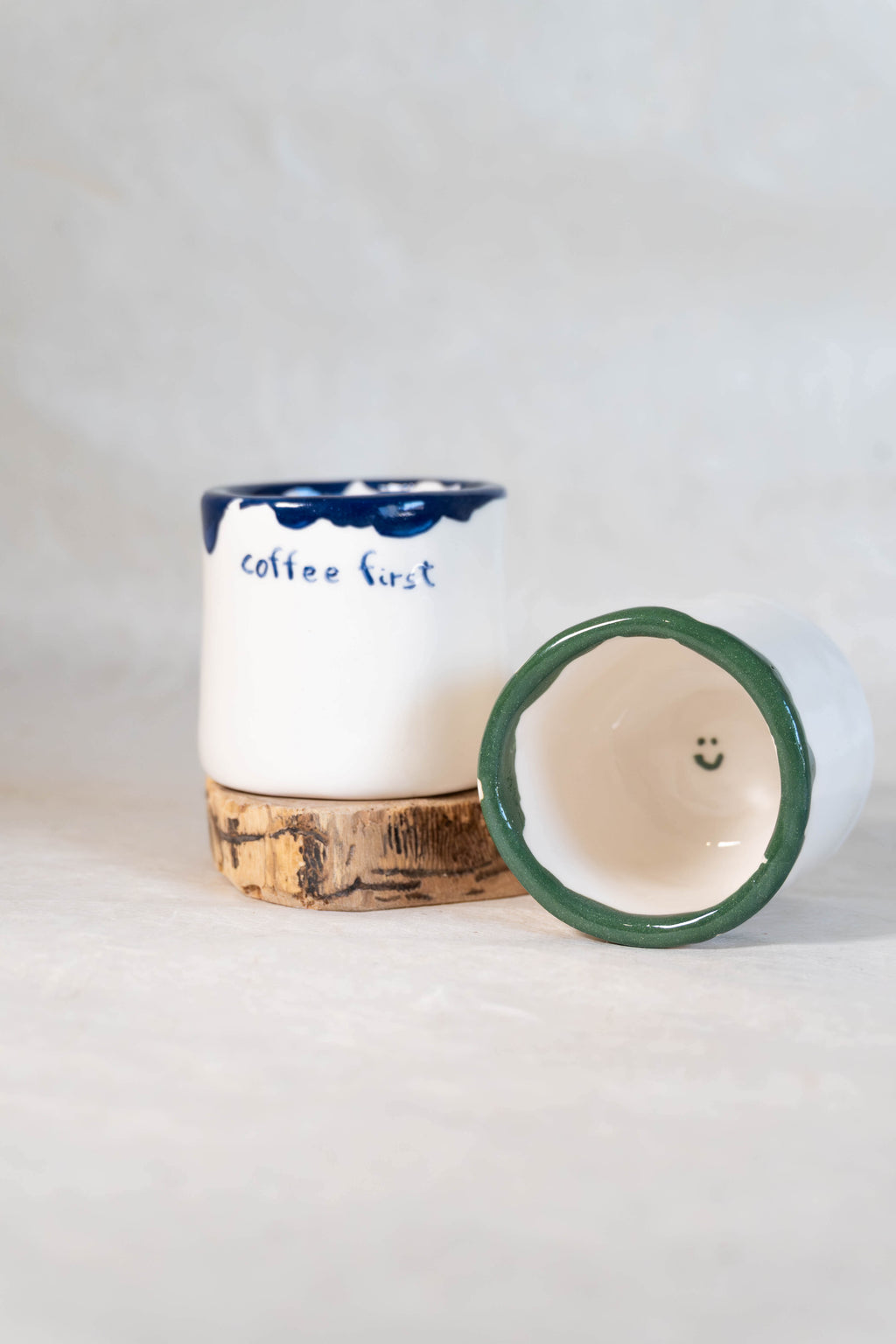 Bicchierino "coffee first" blu notte