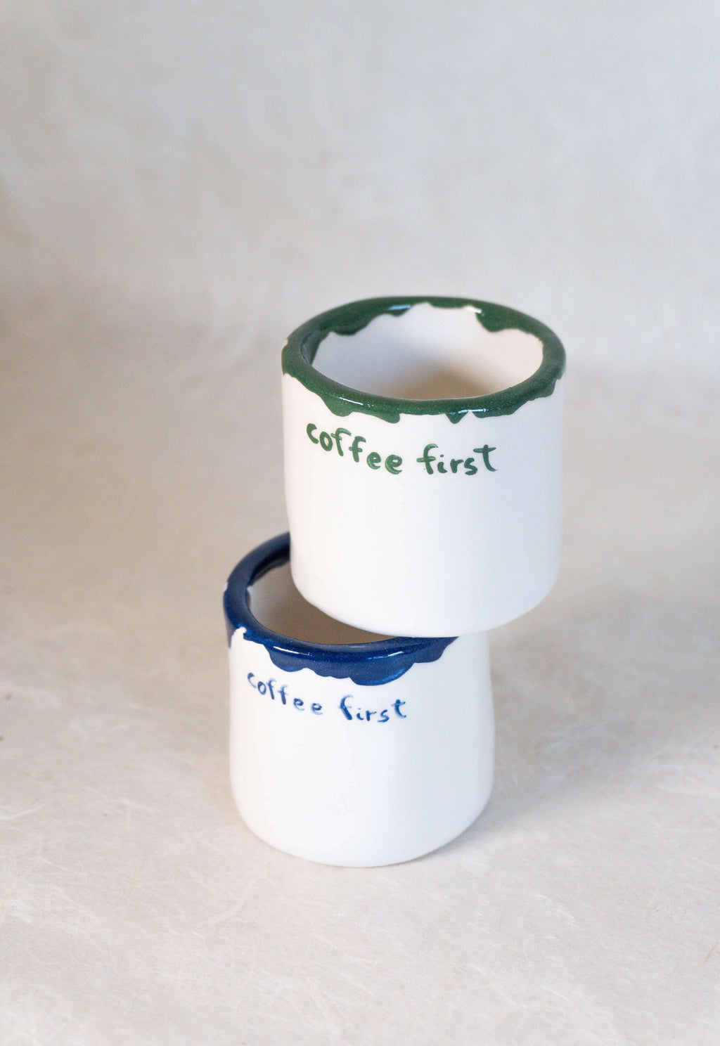 Bicchierino "coffee first" blu notte