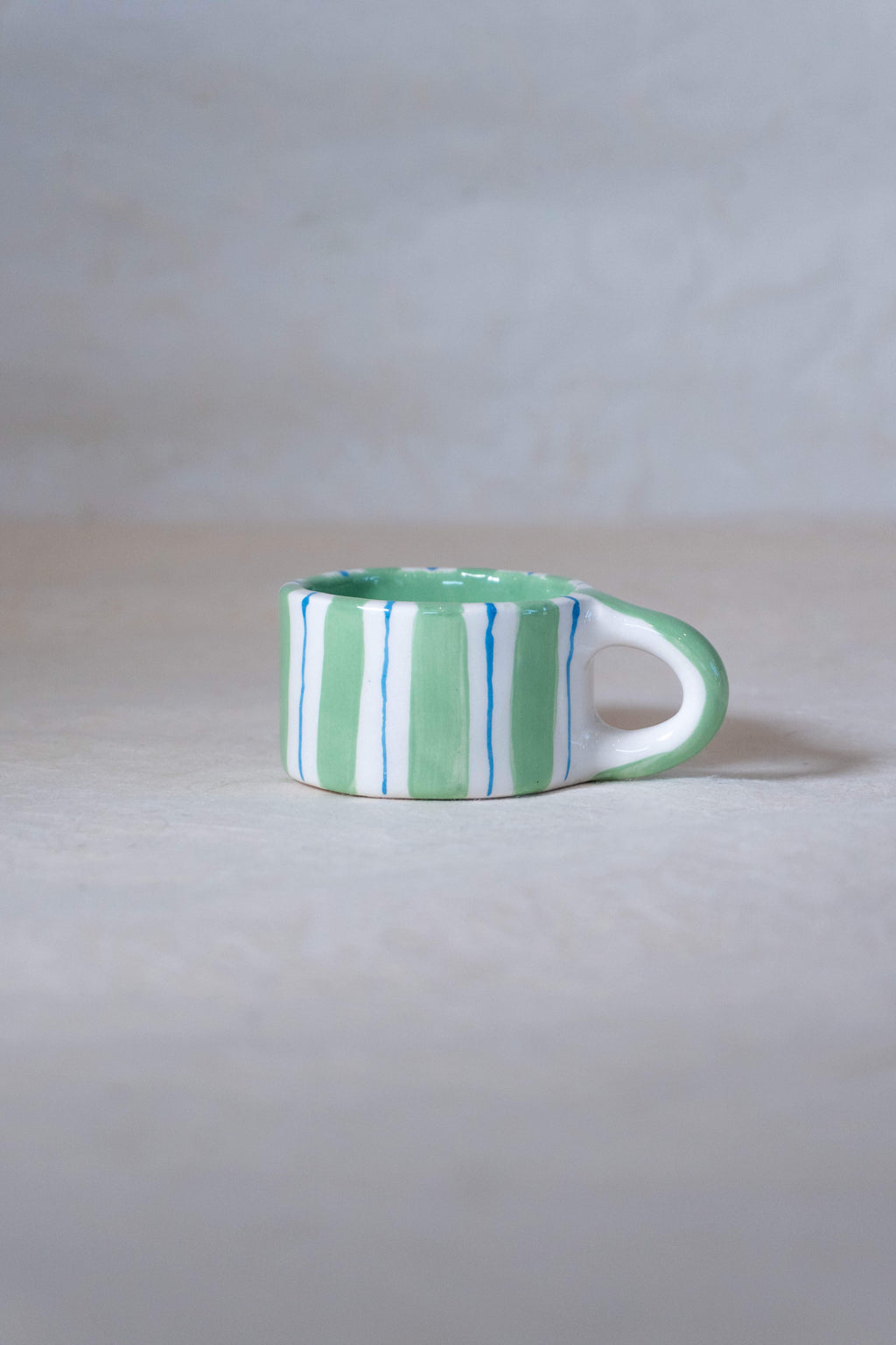 Tazzina espresso RIGHE verdi e azzurre