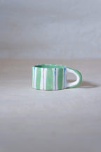 Tazzina espresso RIGHE verdi e azzurre
