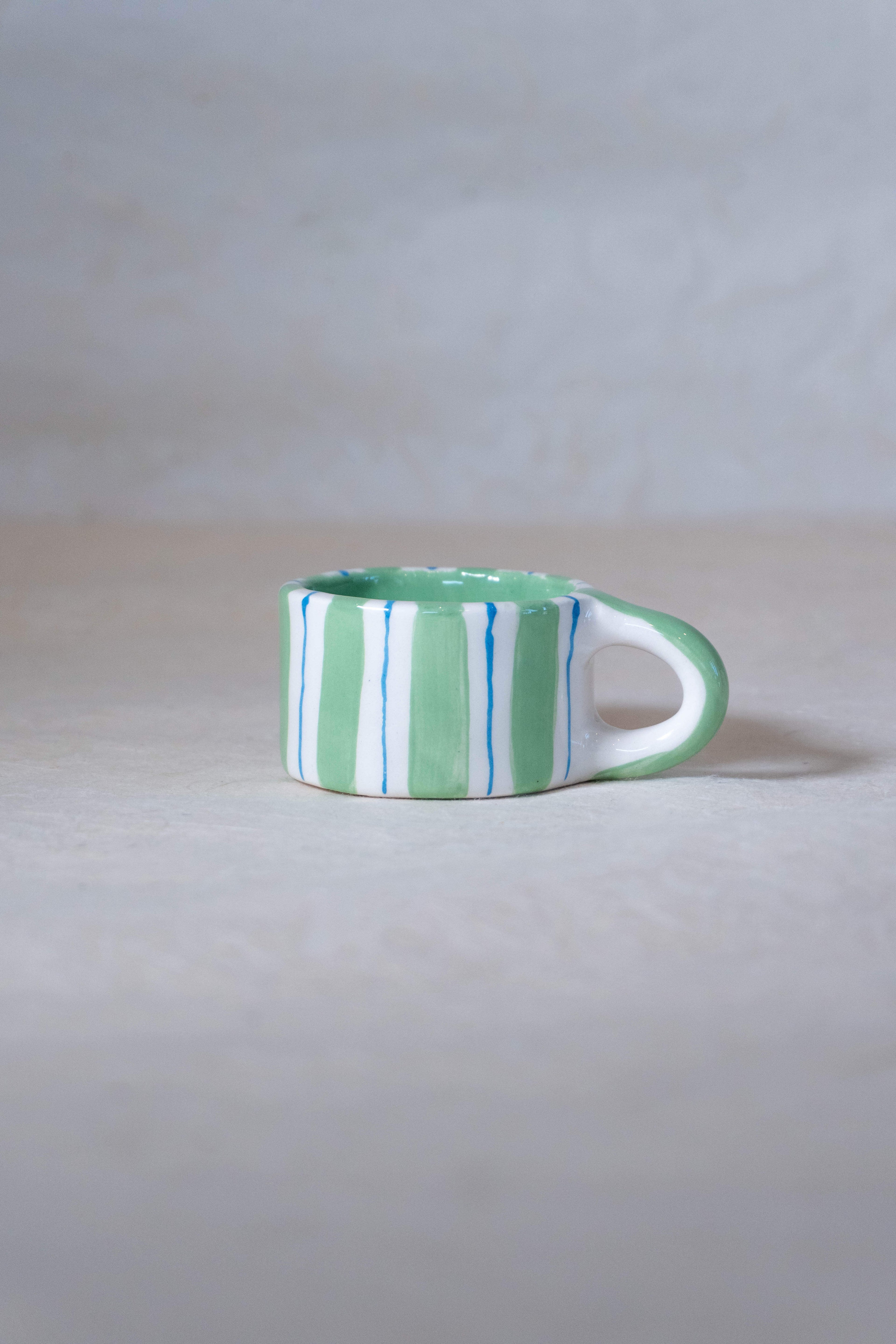 Tazzina espresso RIGHE verdi e azzurre