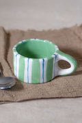 Tazzina espresso RIGHE verdi e azzurre