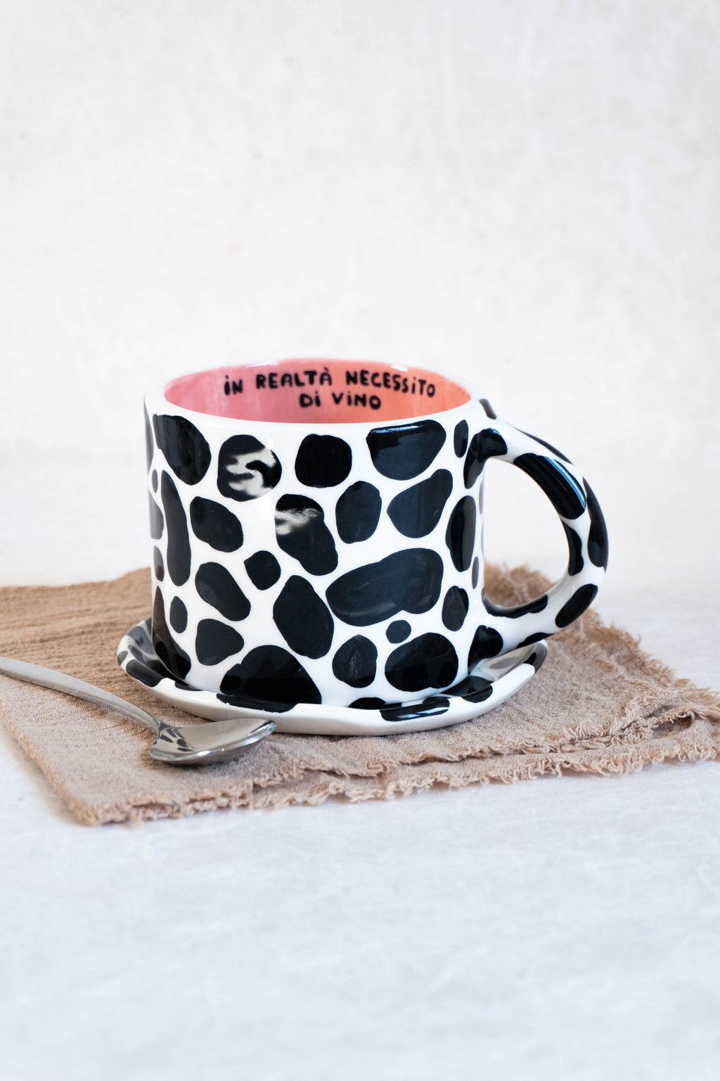 Tazza da latte MUCCATA "in realtà necessito di vino"
