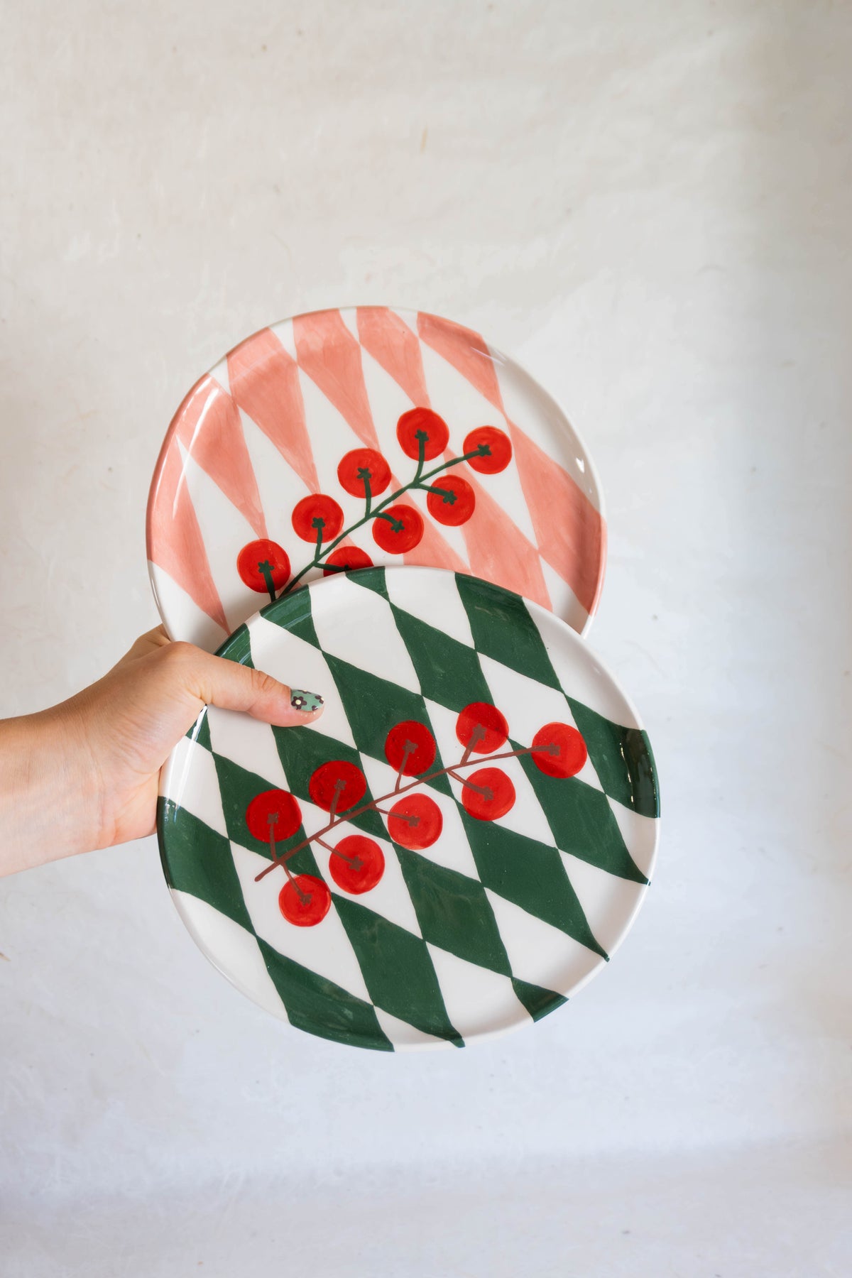 Piatto 21cm SCACCHI + pomodoro