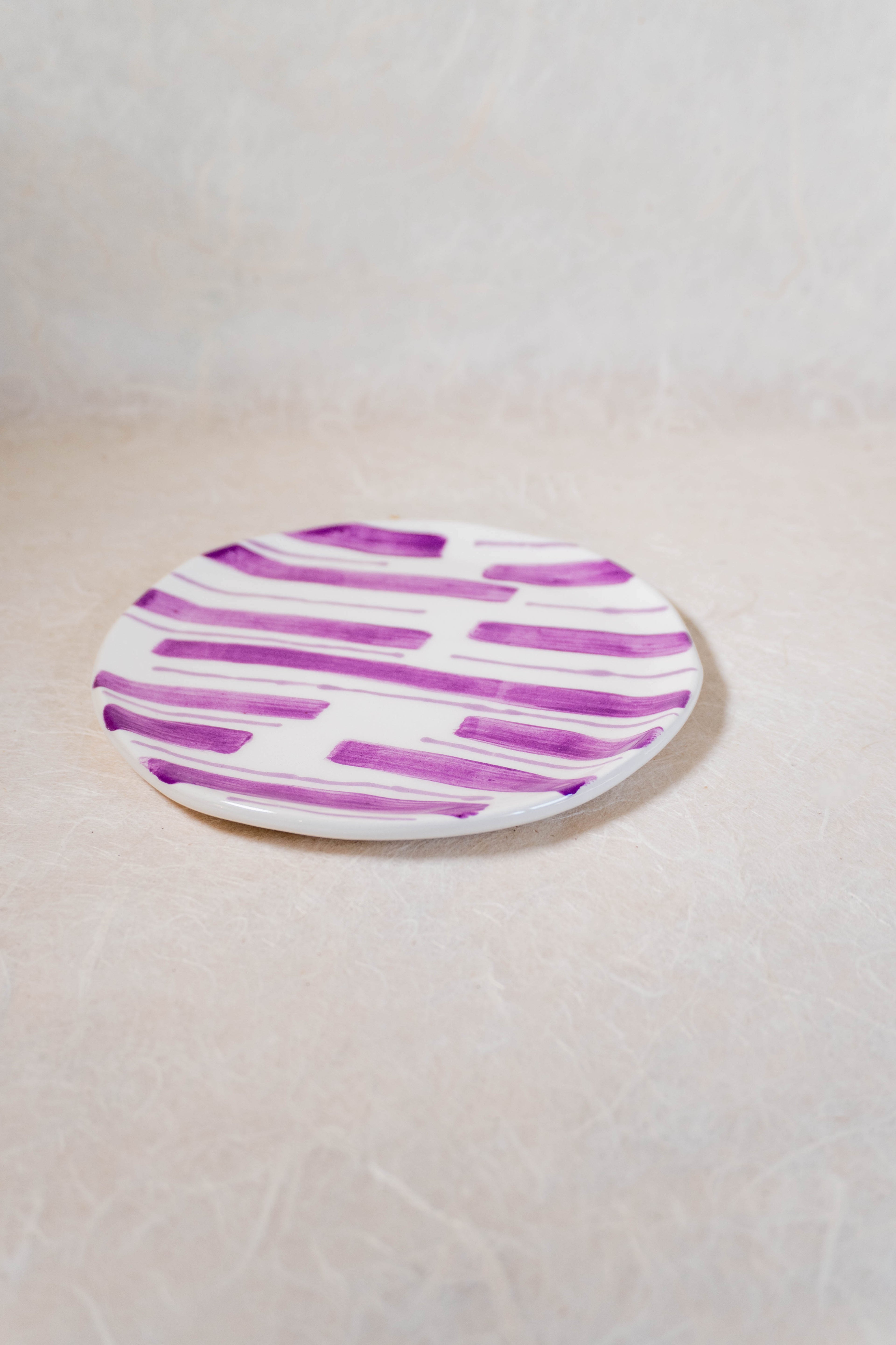 Piatto 15cm a RIGHE viola e lilla