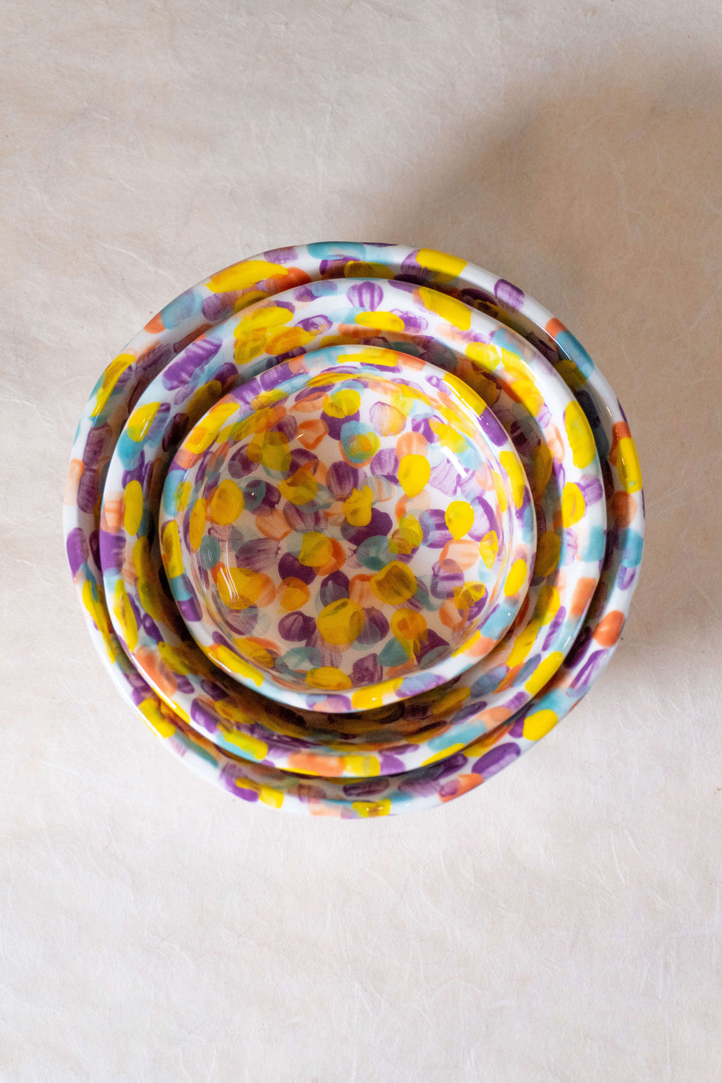 Ciotole con PENNELLATE MULTI COLOR