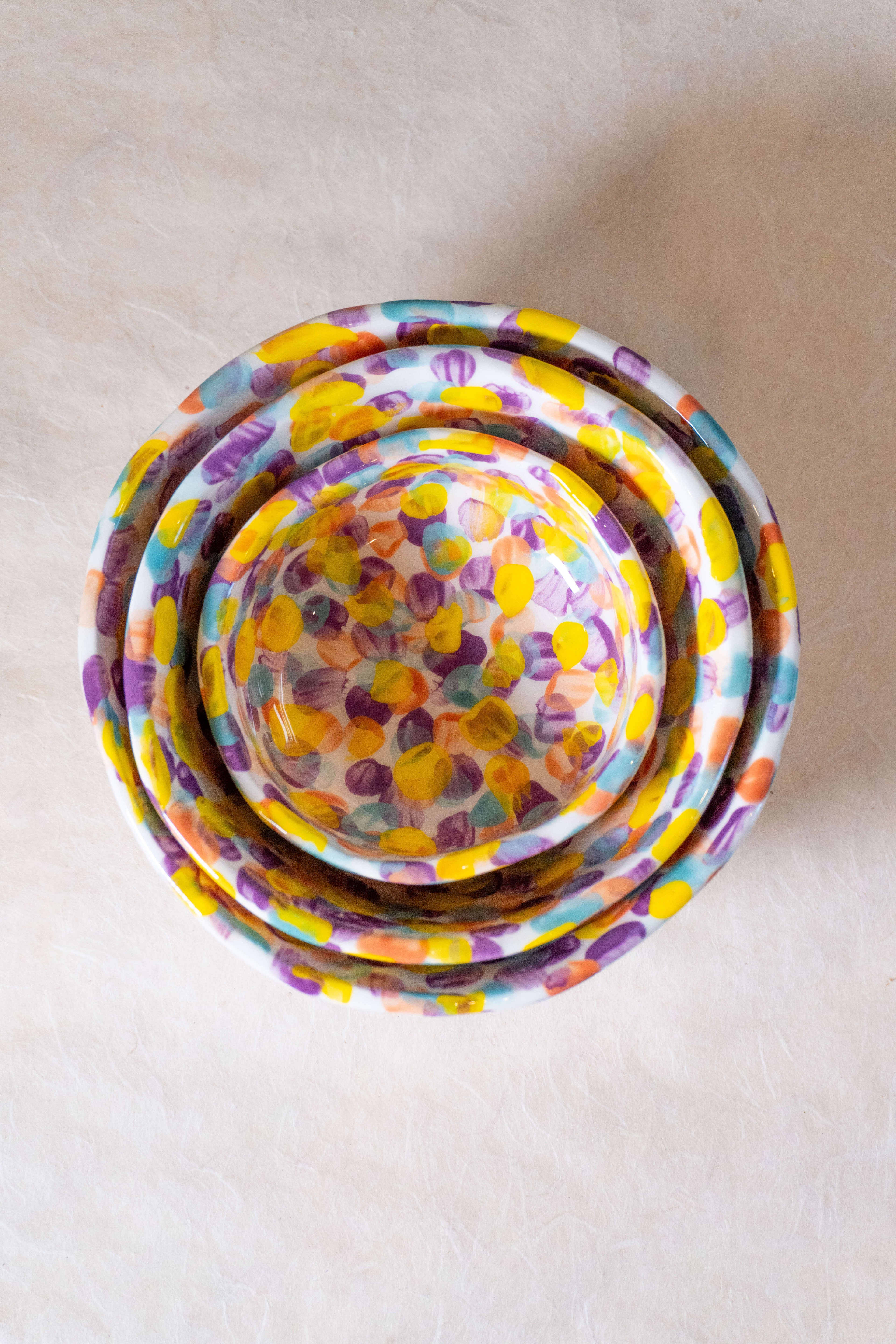 Ciotole con PENNELLATE MULTI COLOR