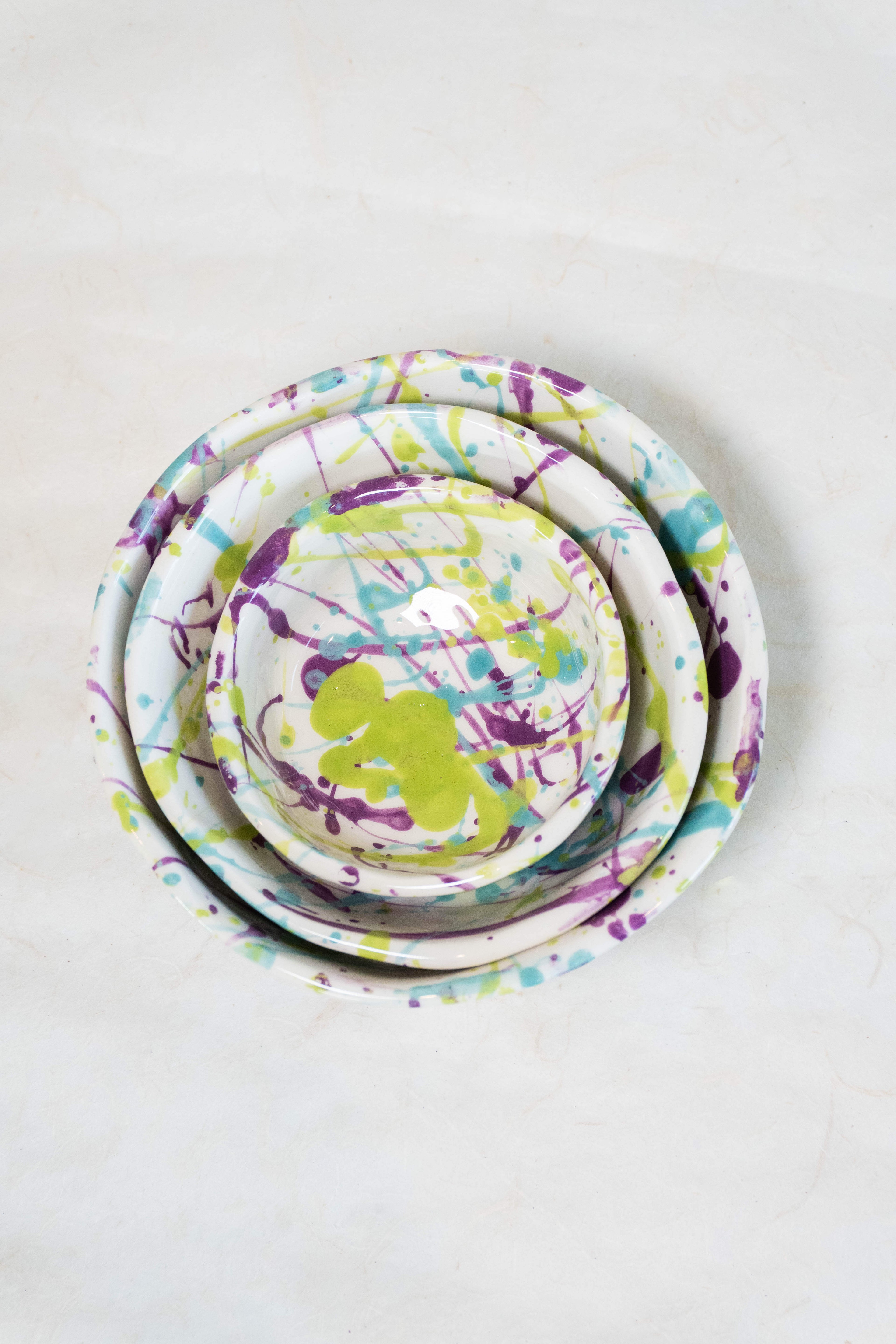 Ciotole POLLOCK - turchese, lime, viola