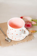 Tazza da latte cuori rossi