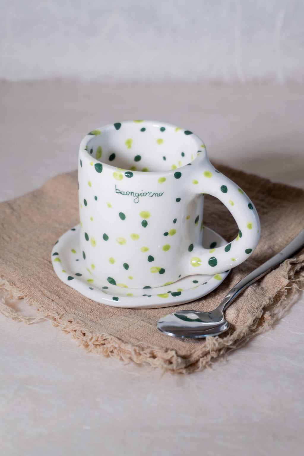 Tazzina macchiato "buongiorno" con POIS
