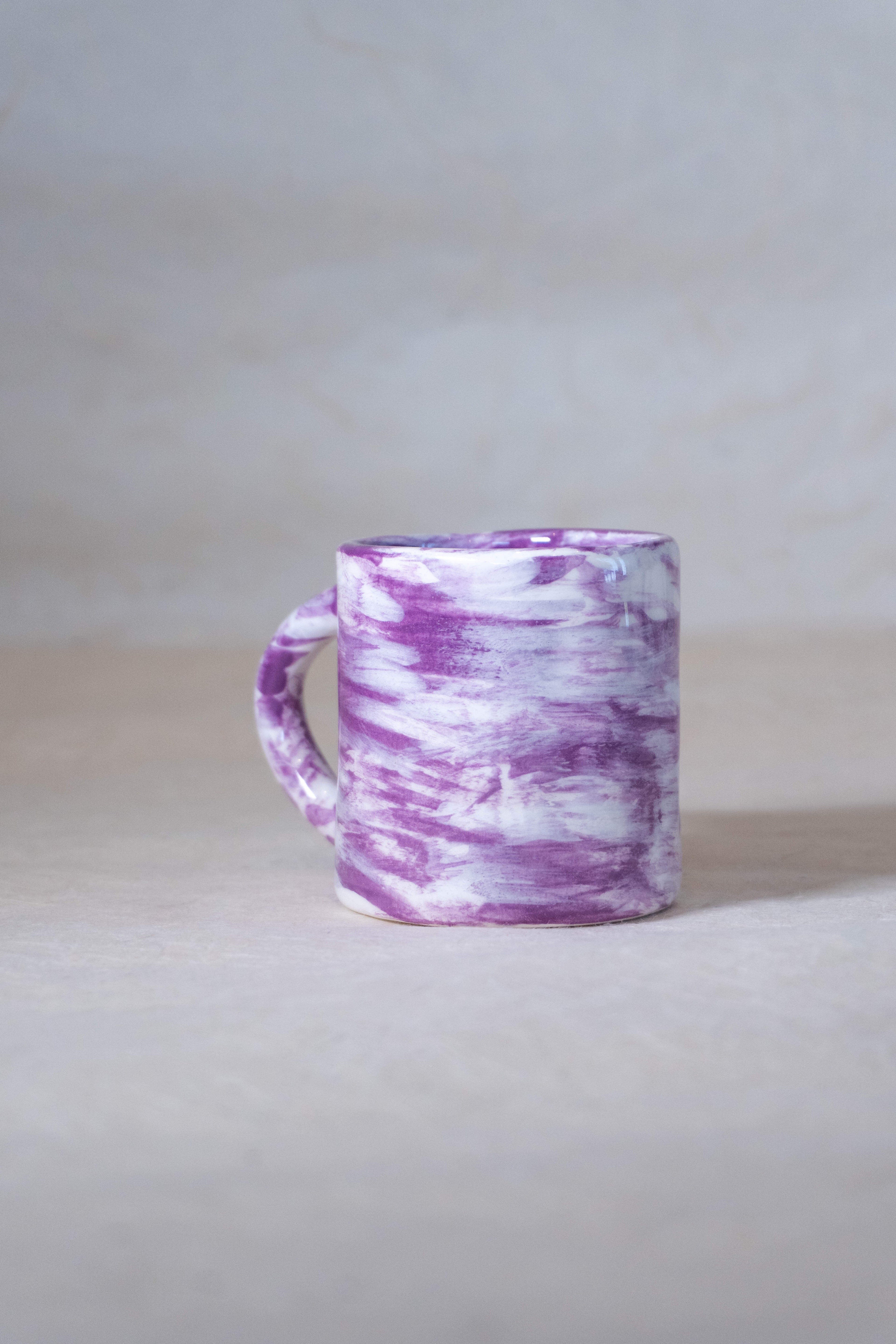 Tazzina da caffè macchiato SFUMATA viola - bianca