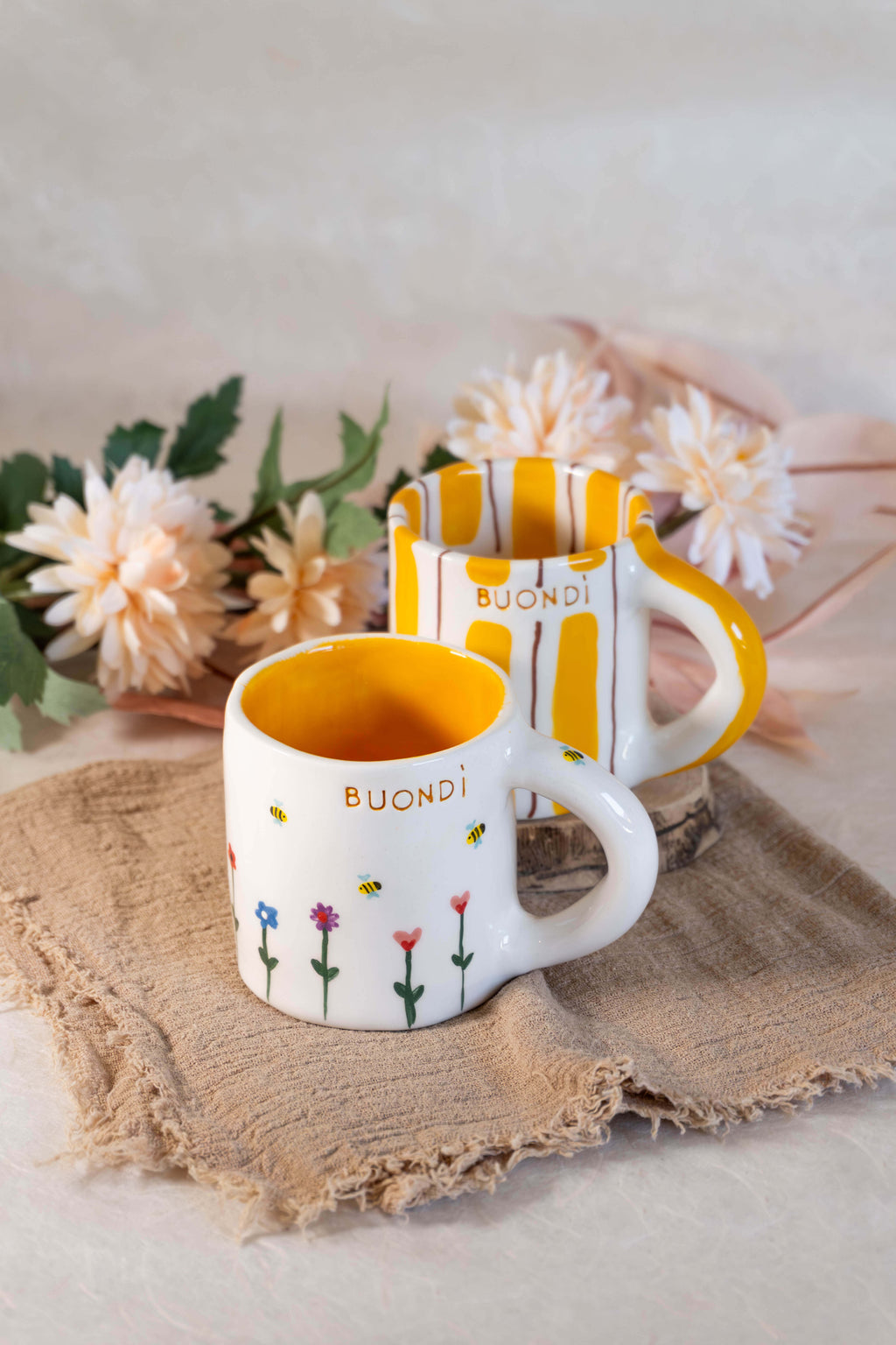 Tazzina da caffè macchiato “BUONDÌ” - base arancione