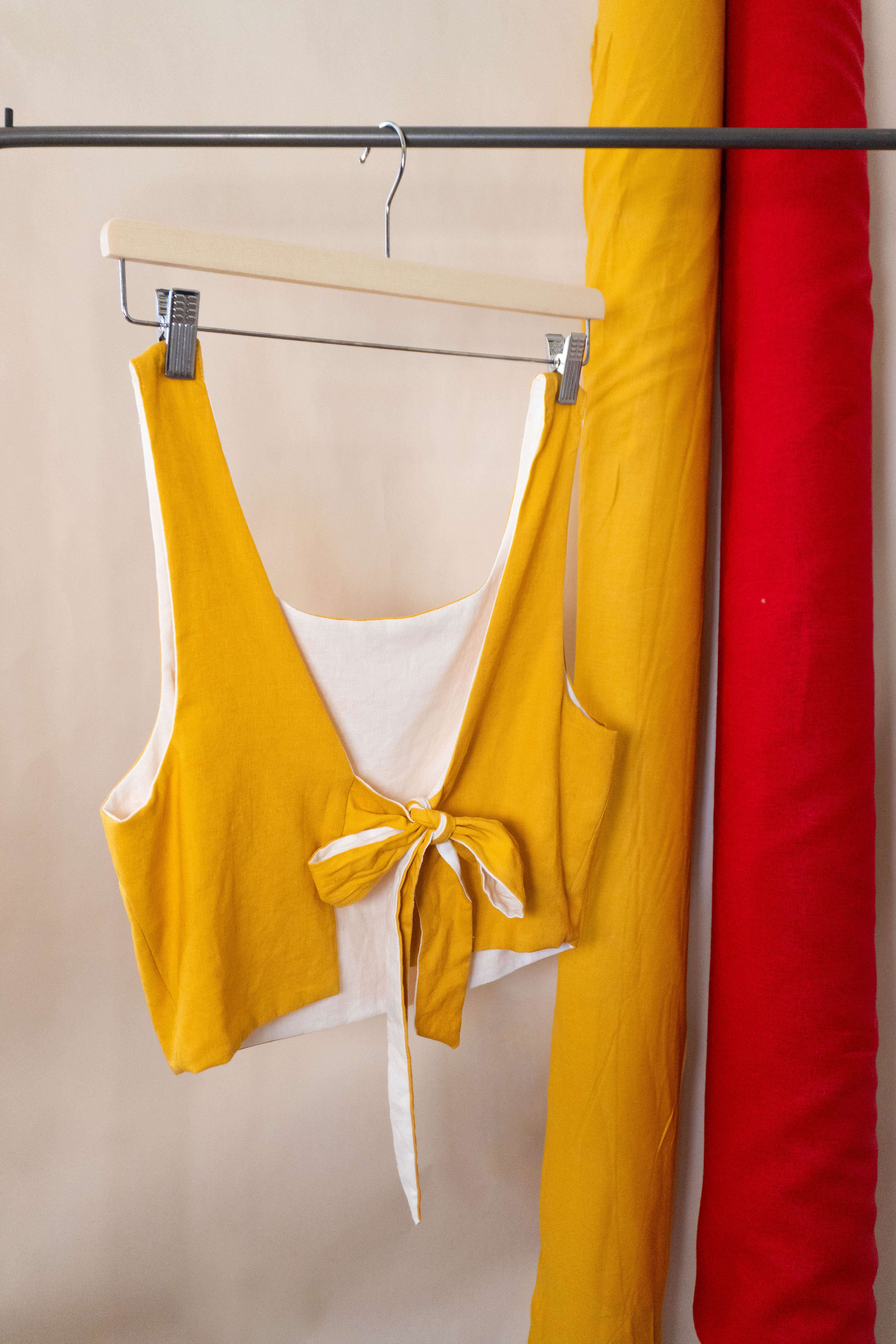 TOP double-face giallo - bianco